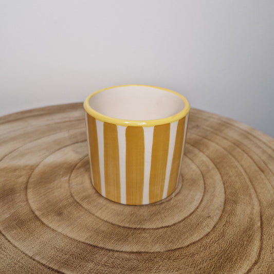 Cache pot Painted strip Jaune